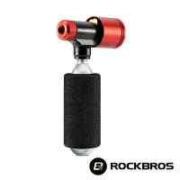 《ROCKBROS洛克兄弟》CO2鋼瓶附胎壓錶充氣組/美法兩用氣嘴(打氣筒/補胎/灌氣/自行車/單車)