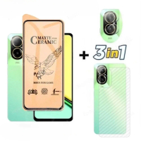 กระจกนิรภัยเซรามิก 3 IN 1 สำหรับ Realme C67 4G, สำหรับ Realme C53, C55, C51, C30, C67 5G, ตัวป้องกัน