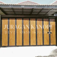 Pintu pagar minimalis murah / Pagar grc motif kayu surabaya