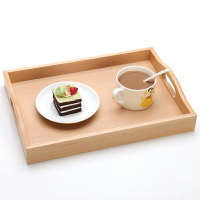 現代簡約家用創意實木質把手客廳端茶杯放水杯托盤北歐式裝咖啡杯