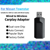 Plug and Play Apple Carplay Adapter for Nissan Townstar Mini Smart AI Box USB Dongle Car OEM Wired Car Play To Wireless Carplay