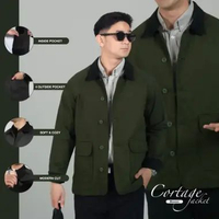 WOODCUTTER Jaket Polos Kerah Corduroy - Cortage Blouson Jacket Green M