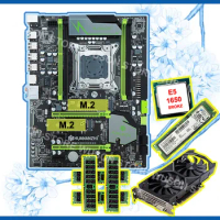 HUANANZHI X79 LGA2011 Super Motherboard Gaming Set 256G M.2 NVMe SSD Xeon CPU E5 1650 64G RAM 4*16G RECC Video Card GTX1050Ti 4G