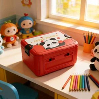 摺疊收納箱塑膠紅色手提收納盒大容量提籃露營箱高顏值新年禮品箱