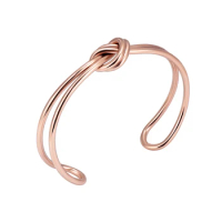 Stainless Steel Adjustable Cuff Bracelet Infinity Knot Bangle for Women/Men