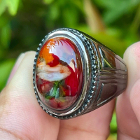 Cincin Batu Pancawarna Ceko Full Color Ring Titanium Hitam