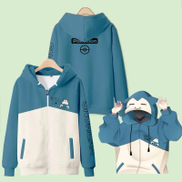 Anime Snorlax Pokemon Jacket Hooded Long Sleeve Tops Casual Coat Unisex Outerwear Plus Size