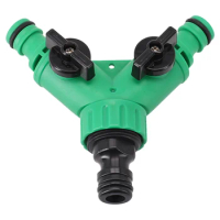 2 Way Garden Water Pipe Connectors Pipe Adapter Y Shape Hose Splitter Valve Three Way Plastic Valve With Switch