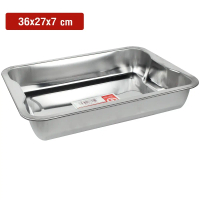 [COD] [tiktok]ถาดใส่อาหารบุฟเฟ่ต์สแตนเลส รุ่น stainless-steel-ractangle-tray-36x27x7--00g-june-p