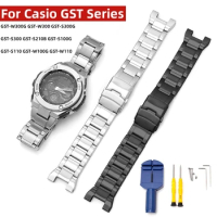 For Casio Watch Band GST-W300 400G B100 S300 S310 S120 S110 W100G W110 Metal Strap 304 Stainless Steel Watch Band Bracelet
