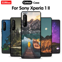 EiiMoo Silicone Phone Case For Sony Xperia 1 II Cover Landscape Design Print TPU Soft Cover For SONY 1 II Case For Xperia1 II