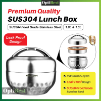 [On Sale ] OPTIBEST Lunch Box 304 Stainless Steel Bento (2 Layer) Lunch Box Thermos Lunch Box Insula