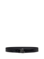 เข็มขัดผู้หญิง-Logo Reversible Crocodile-Embossed Belt รุ่น WALRBLT0F320224-สีดำ