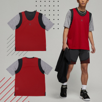 Nike 短袖 Jordan Dri-FIT 男款 紅 黑 灰 寬鬆 網眼背心 吸濕排汗 層次穿搭 喬丹 DM1832-010