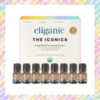 Cliganic - USDA認證 100%純正天然 有機香薰精油入門套裝 (最受歡迎8種香味) 5ml x 8支 一套 - 平行進口貨品 