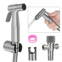 Hand protable Toilet bidet Sprayer Gun holder Stainless Steel Handheld Bidet Faucet home Bathroom Shower Head hose Self Cleaning