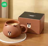 LINE FRIENDS | 3D陶瓷杯|Brown