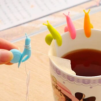 Cute Snail Squirrel Shape Silicone Tea Bag Holder Cup Mug Tea Bag Clip Candy Colors Gift Set Tea Infuser Coladores De Te