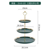 歐式創意三層生果盤蛋糕托盤下午茶點心糖果盤客廳多層甜品展示架