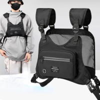 Multifunctional Outdoor Chest Dry Bag for Men, Black Vest Bag with Phone Pocket Ideal for Hiking Backpacks Rucksack