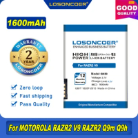 100% Original LOSONCOER 1600mAh BX50 Battery For Motorola U8 V10 PEBL2 U9 RAZR2 V8 RAZR2 V9 V9m ZINE ZN5