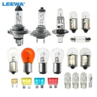 LEEWA 12V Bright Car 20pcs/Set Emergency Kit Halogen Bulb H1/H4/H7/P21W/PY21W/R10W/R5W/T4W/W5W Multi-model Lamp Combination Set