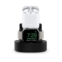 Three in one watch earphone silicone non slip charging dock For Apple Watch Series 7 6 5 4 3 2 1 SE IWatch iPhone