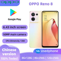 oppo Reno8 5G Android CPU MediaTek Dimensity 1300 Unlocked 6.43 inch 12GB RAM 256GB ROM All Colours used phone