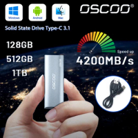 OSCOO External Hard Drive SSD Type-C USB 3.0 Upport M.2 NVMe 3*4 SSD SATA PSSD 5GB/ps 1TB 512GB 256GB Portable SSD
