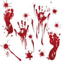 New Halloween Party Horror Decor Props Bloody Handprints Wall Stickers Scary Theme Props of Halloween Festival Party Decoration