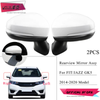 ZUK 2PCS Car Door Rearview Side Mirror Assy For Honda Fit Jazz GK5 2015 2016 2017 2018 2019 2020 3-PINS Without LED Turn Signal