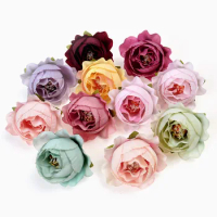 Wholesale 4cm Artificial Rose Bud Flowers For Wedding Home Decor DIY Christmas Wreath Gift Box Craft Fake Flowers Decorations