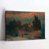 Lukisan dinding berbingkai Arnold Buxlin <Seaside Villa> - 11.8x15.7 inci (filem negatif 30x40x1000)