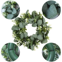 33cm Artificial Wreath Perfect Gift Green Eucalyptus Wreath Christmas Decor Creating Festive Atmosphere for Front Door Wall
