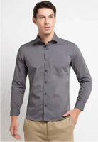 Kemeja Pria Charcoal Oliver Long Sleeve Woven Shirt SL111-2 ESL111CHARCOAL S
