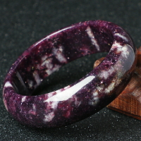 天然斑彩星光紫云母手鐲女款 紫葡萄色玉化鋰云母鐲子 水晶首飾品