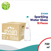 Evian Sparkling Glass 750ml  (Free Ongkir) 1Dus Isi 12 Botol