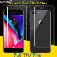 Front / Back Full Coverage Clear Soft TPU Film Screen Protector For Apple iPhone 8 Plus 8Plus Cover Curved Parts (Not Glass)
