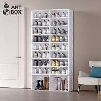 【ANTBOX 螞蟻盒子】免安裝折疊式鞋櫃18格(底層可放靴無色款) (H014347314)