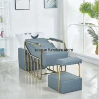 Portable Luxury Shampoo Chair Hair Massage Shower Head Shampoo Chair Bed Sink Design Cadeira Ergonomic Salon Furniture