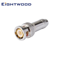 Eightwood BNC Plug Male with Jacketed CB Radio Security TV RF Coaxial Connector Crimp for LMR195 RG58 RG142 RG400 Cable