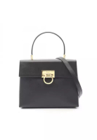 Salvatore Ferragamo Pre-Loved Salvatore Ferragamo Gancini Handbag leather black 2WAY