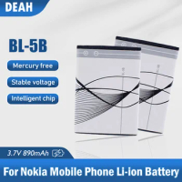 3.7V 890mAh BL-5B BL5B BL 5B Li-ion Rechargable Phone Battery For Nokia 5140 5300 5320 N80 N83 6120C 7360 3220 3230 5070 N83 N90