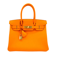 Hermes 展示品 Birkin 30 Epsom牛皮金釦手提包(橘)