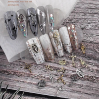 20PCS Retro Metal Corss Jesus Nail Art Charms The Virgin Mary Accessories Parts Easter Day Nail Deccoration Supplies Materials