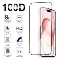 100D Full Tempered Glass For Apple iPhone 15 Plus Screen Protector iPhone 15 14 Pro 13 12 Mini 11 X XR XS Max Protection Film