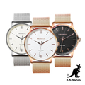 KANGOL KG71838 簡約刻紋米蘭錶 35mm 不鏽鋼錶帶 腕錶