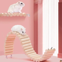 Upgraded Syrian Hamster Long Wood Bridges Dwarf Hamster Bendable Ladder Hideout Hamsters Cage Ramp Climbing