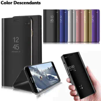 Luxury Mirror Flip Case For Poco X5 Pro 5G F4 GT Plating Stand Back Cover For Xiaomi Poco X3 NFC F3 X4 M3 M4 M5 X5 Pro Cases