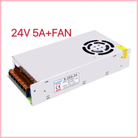 Switching Power Supply สวิตชิ่งเพาเวอร์ซัพพลาย 24V 5A 2.5A 60W 120Watt (สีเงิน) COD